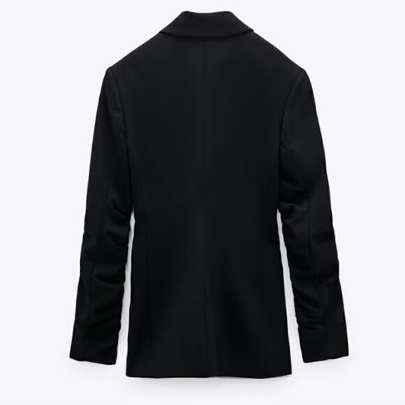 ZARA RUCHED SLEEVE BLAZER - Picture 4 of 4